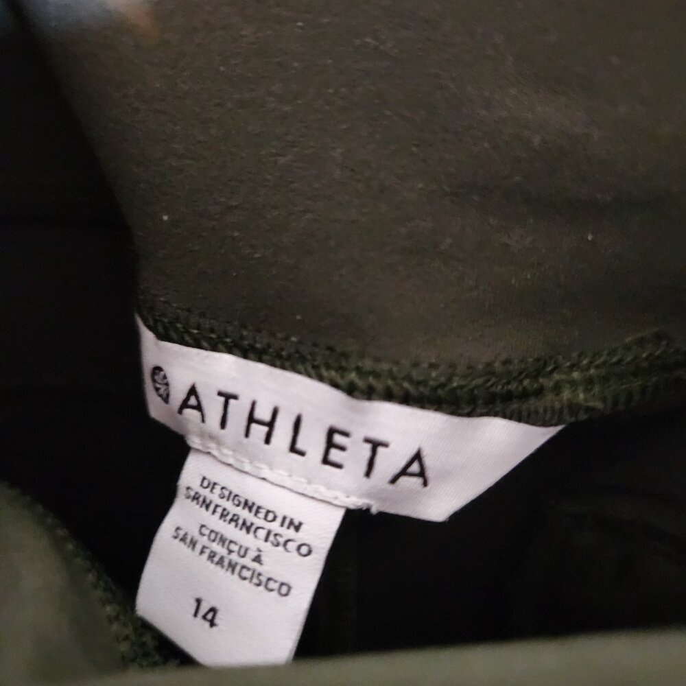 Athleta Pants Green 14 Women's Endless High Rise Pant Crop Commute Pockets - Picture 6 of 11